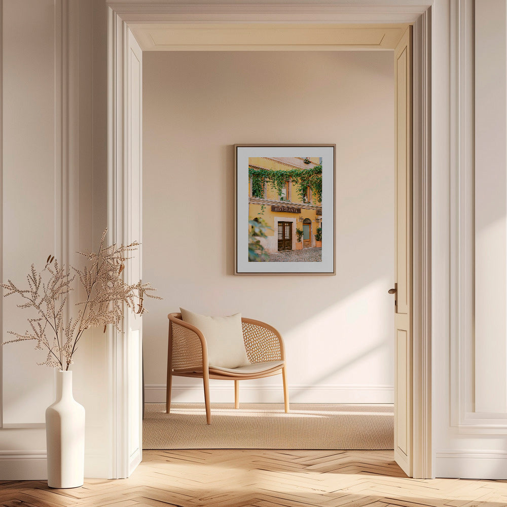 Køkkenkunst: ristorante-facade i varm gul – Canvas2