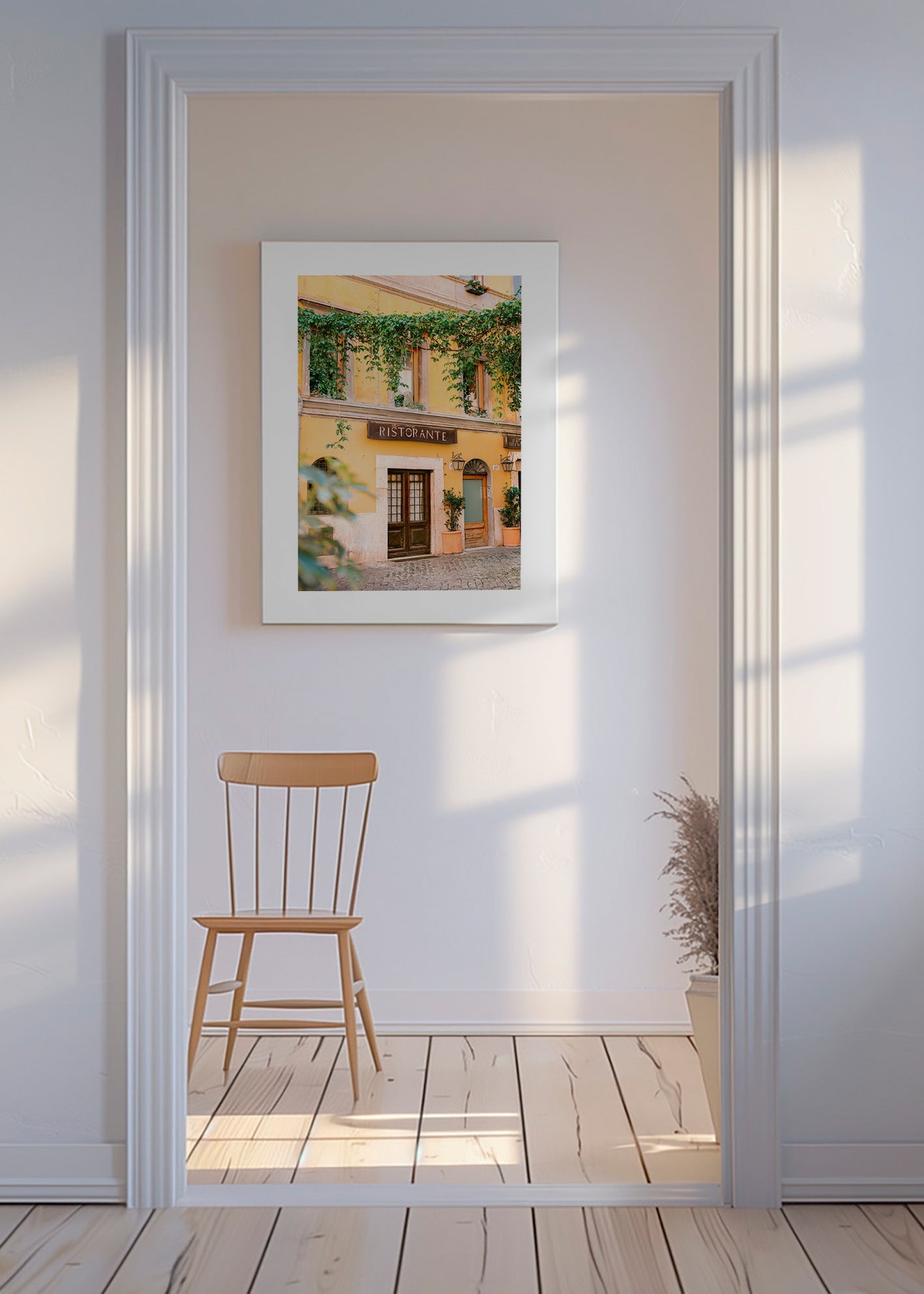 Køkkenkunst: ristorante-facade i varm gul – Canvas