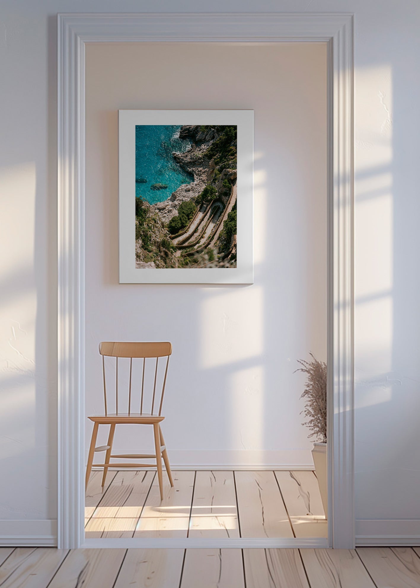 Kystlandskab med terrasserede klipper – Canvas
