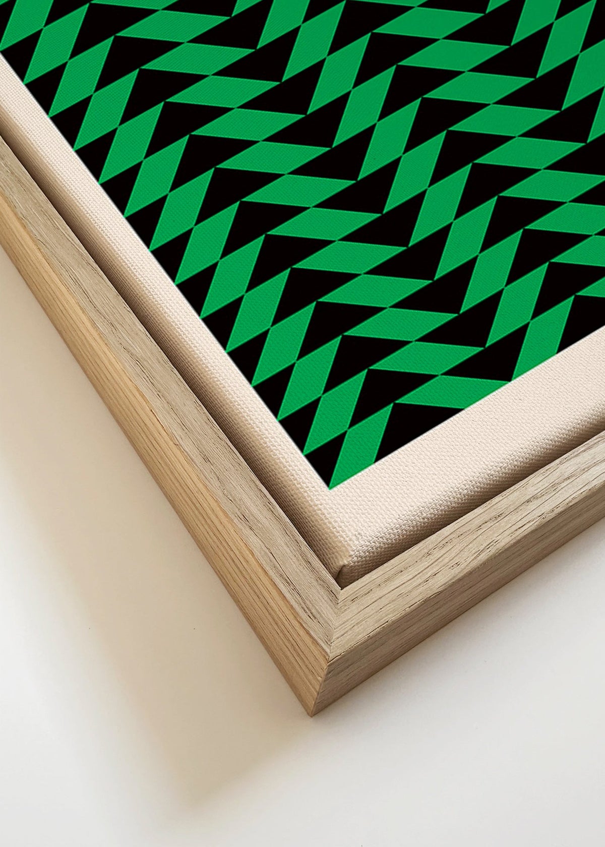 Vintage plakat med grønt geometrisk mønster – Canvas detail