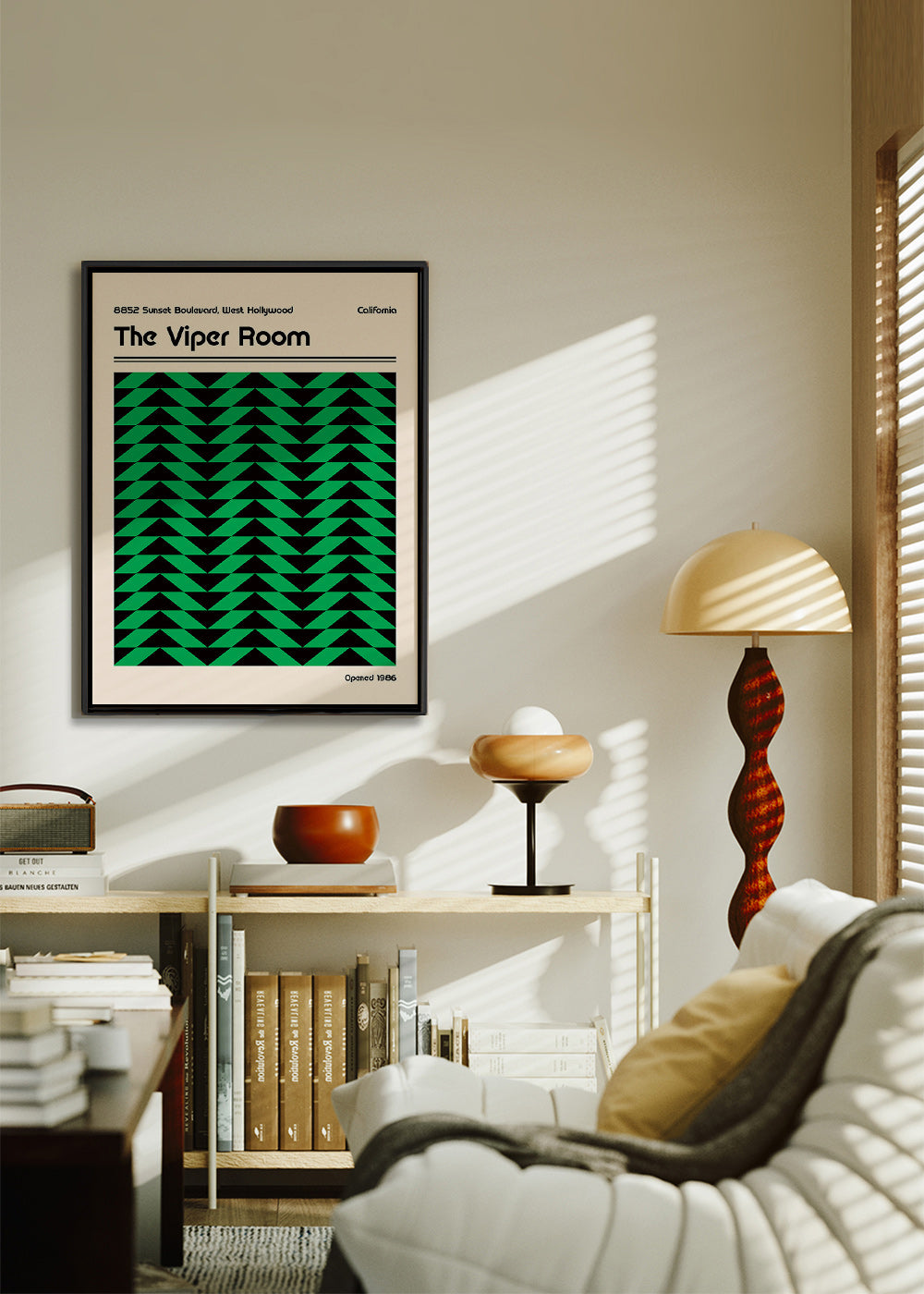 Vintage plakat med grønt geometrisk mønster – Canvas2