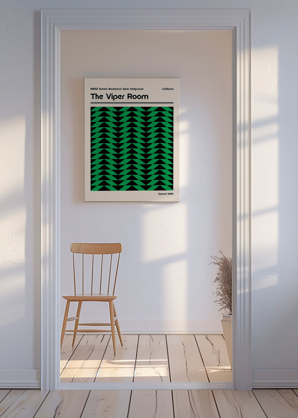 Vintage plakat med grønt geometrisk mønster – Canvas