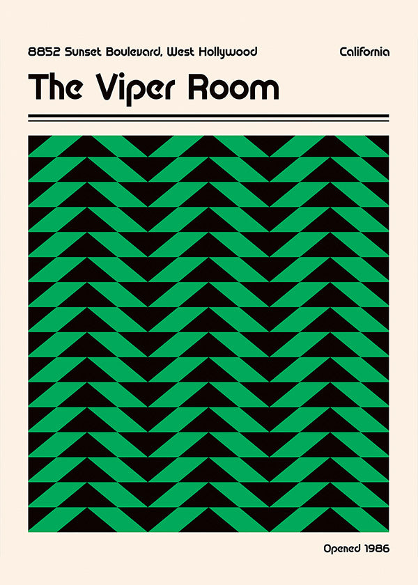 Vintage plakat med grønt geometrisk mønster