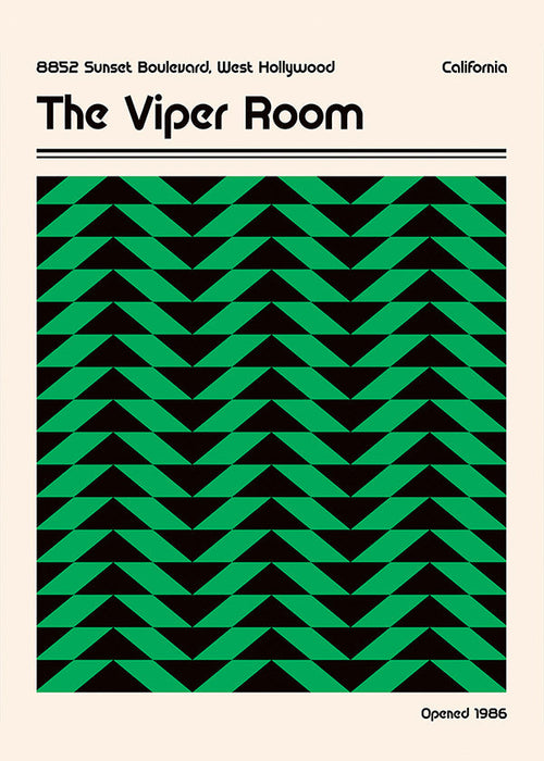 Vintage plakat med grønt geometrisk mønster