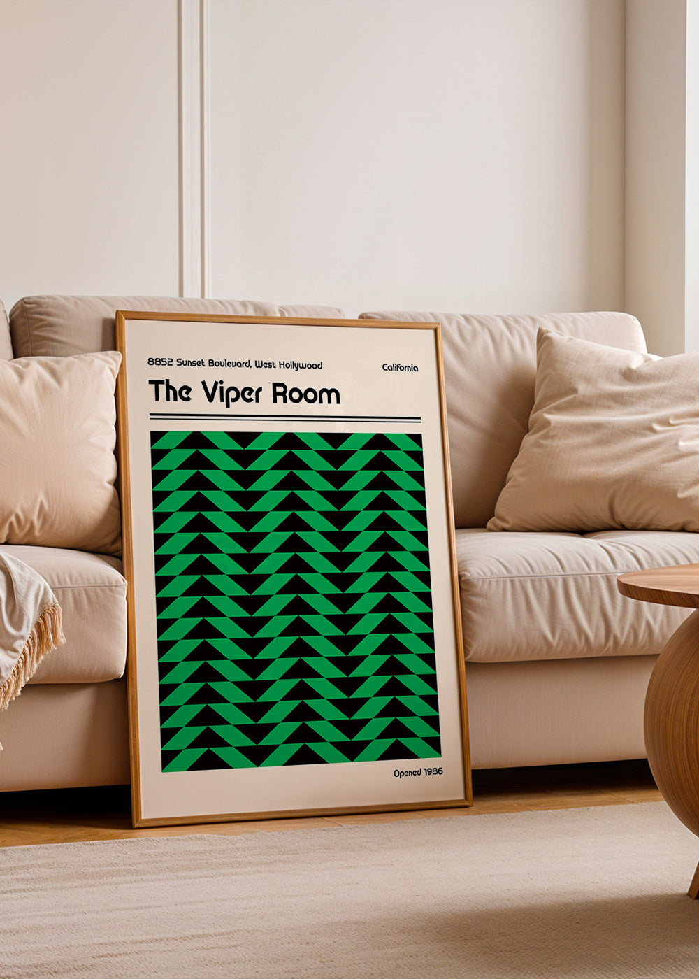 Vintage plakat med grønt geometrisk mønster – Product1