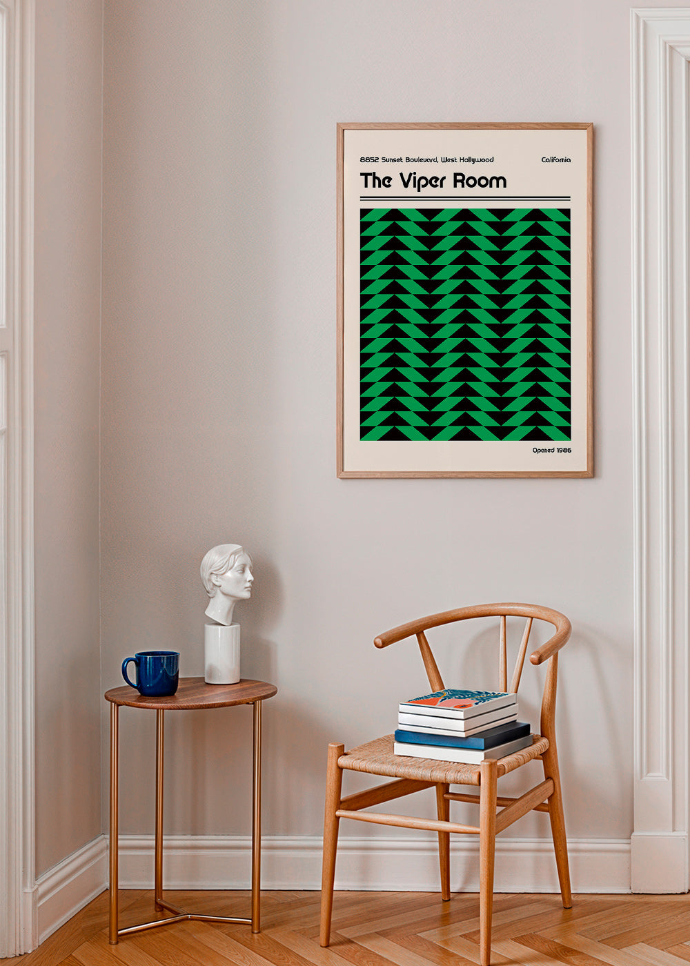 Vintage plakat med grønt geometrisk mønster – Product3