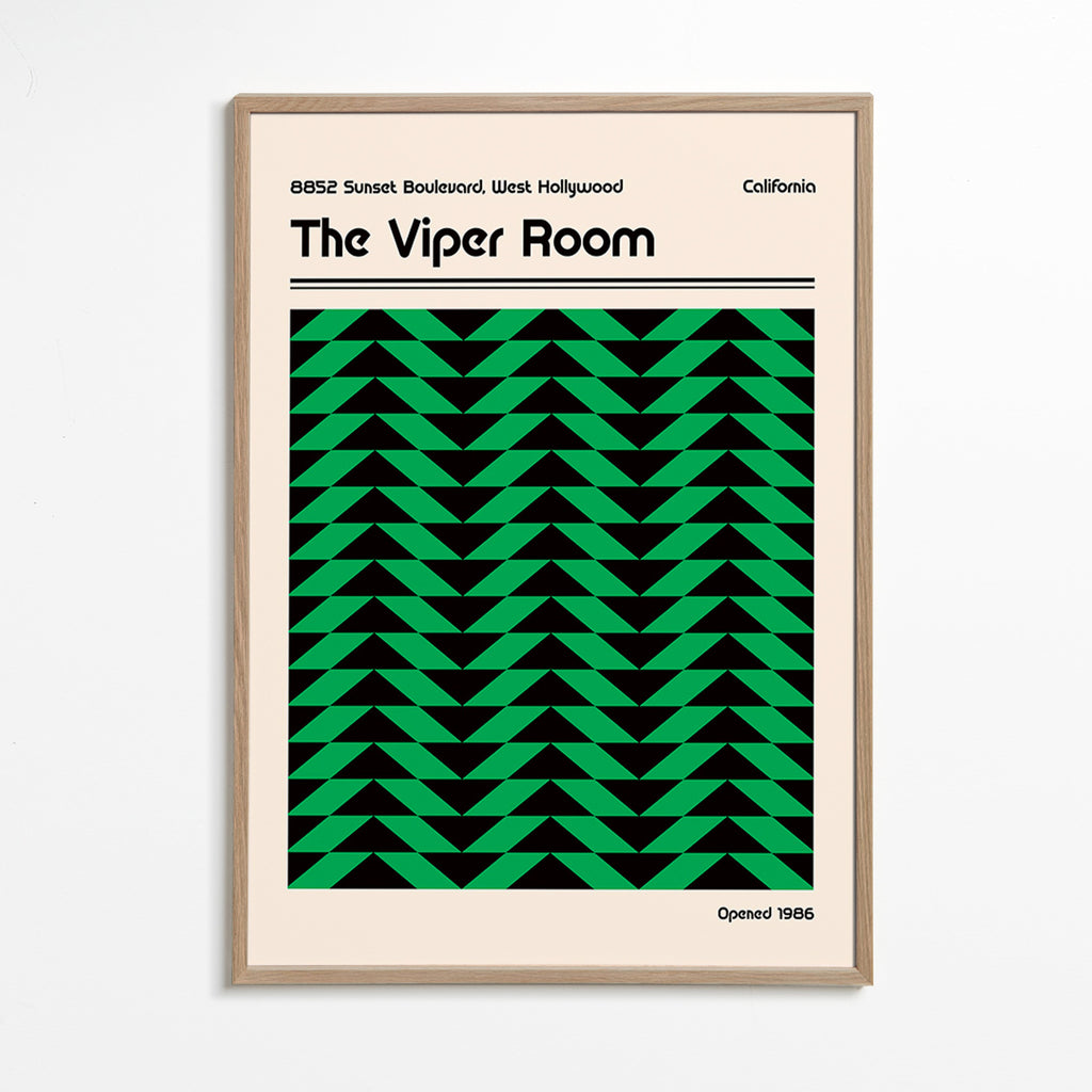 Vintage plakat med grønt geometrisk mønster – Oak Frame