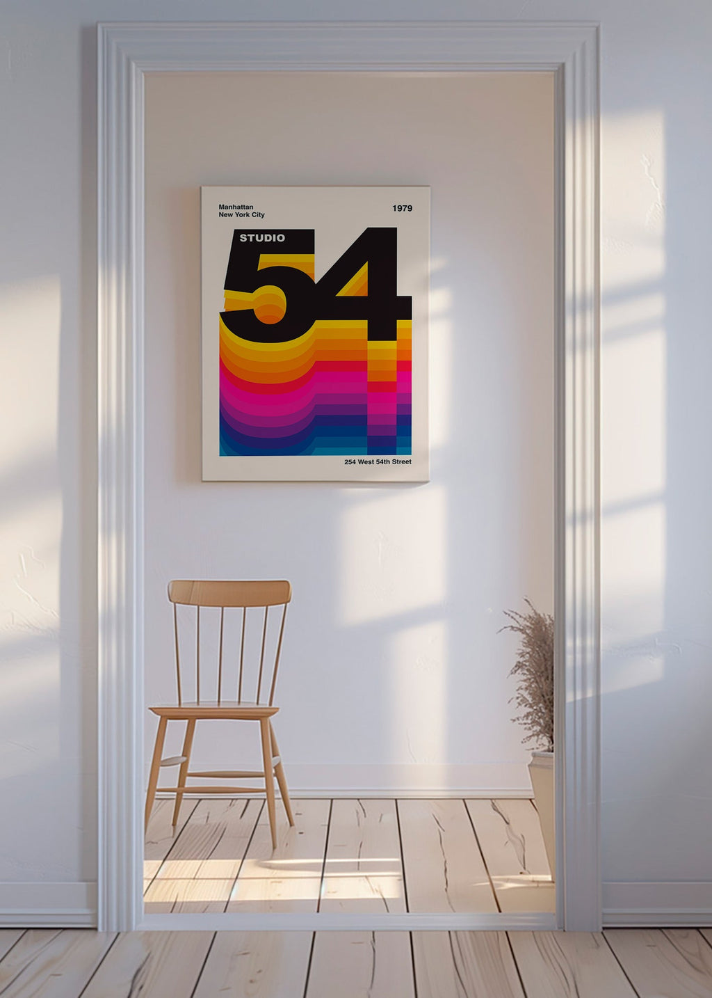 Vintage print Studio 54 med farvebølger – Canvas
