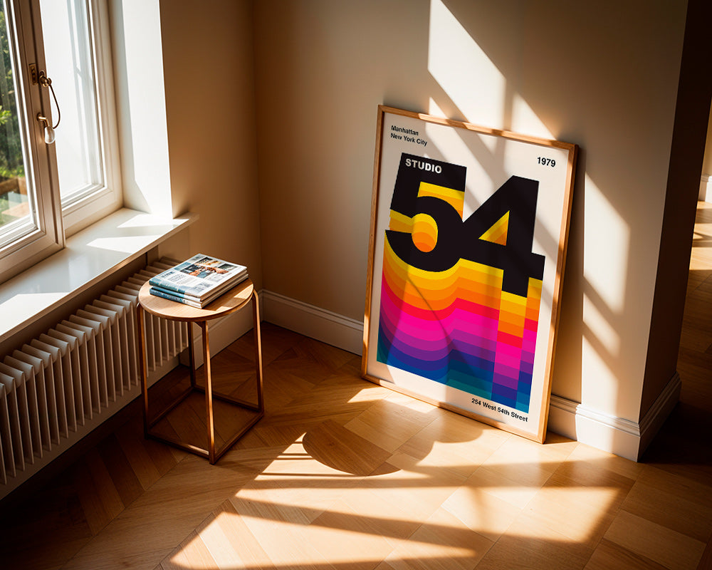 Vintage print Studio 54 med farvebølger – Product1