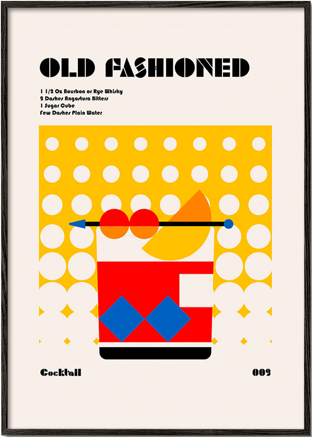 Køkkenkunst Old Fashioned Bauhaus-plakat – Black Frame