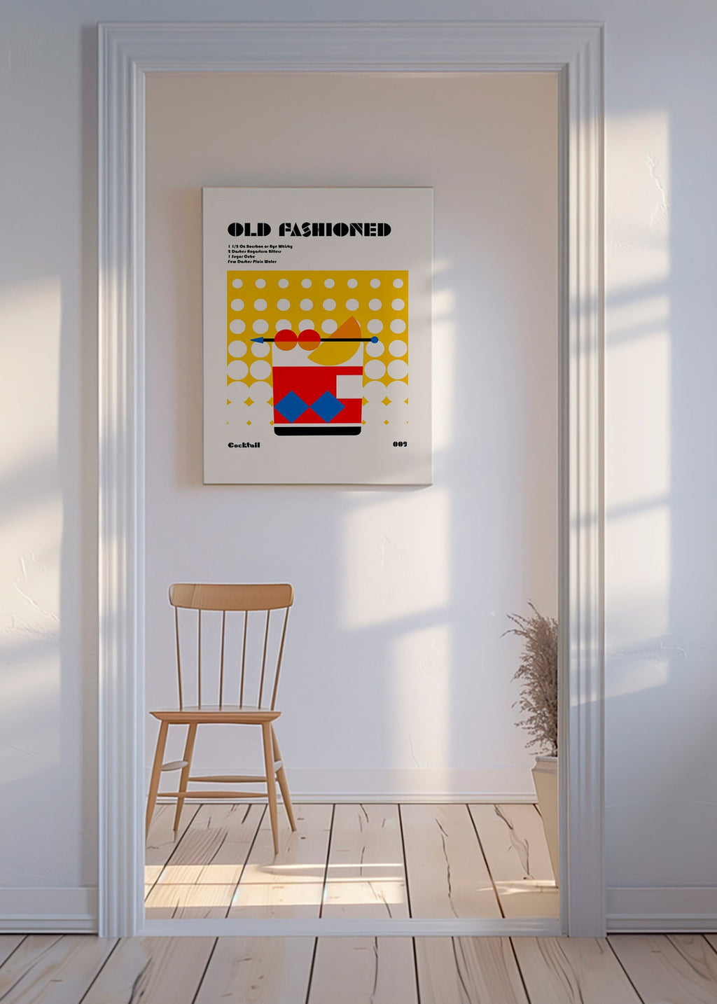 Køkkenkunst Old Fashioned Bauhaus-plakat – Canvas