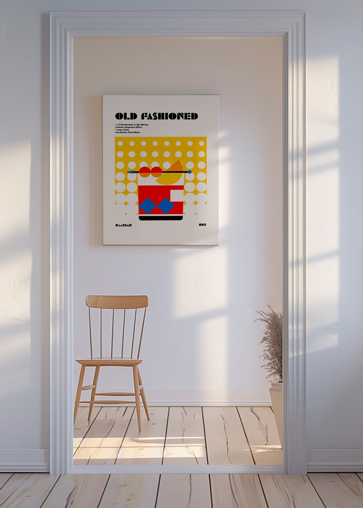 Køkkenkunst Old Fashioned Bauhaus-plakat – Canvas
