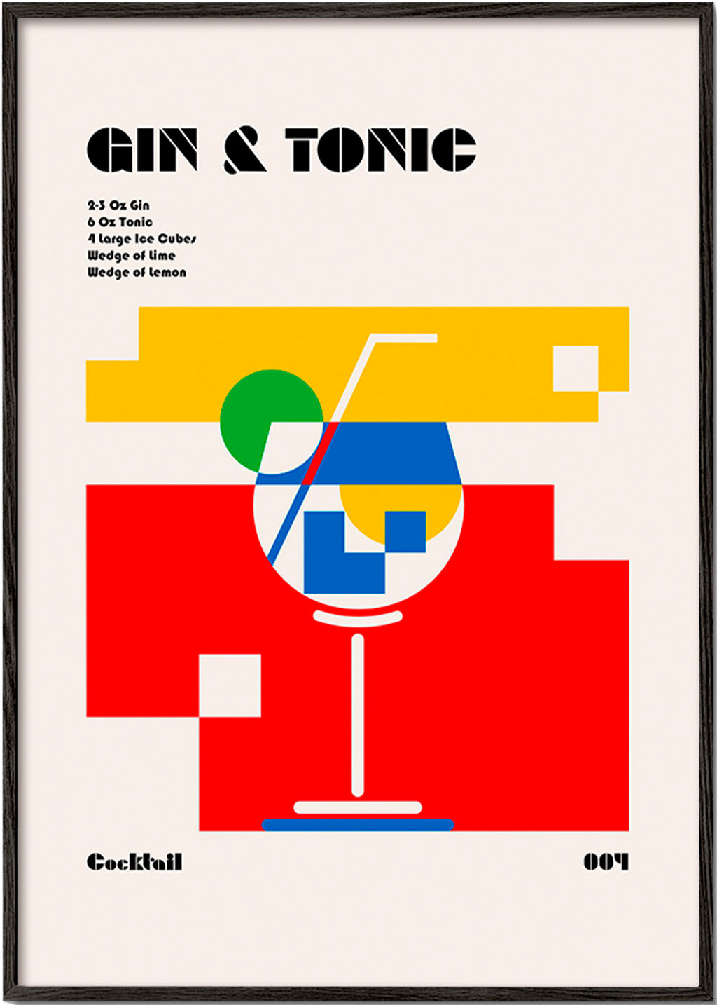 Køkkenkunst Gin Tonic Bauhaus – Black Frame