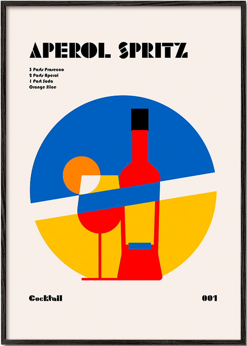 Køkkenkunst Aperol Spritz geometrisk – Black Frame