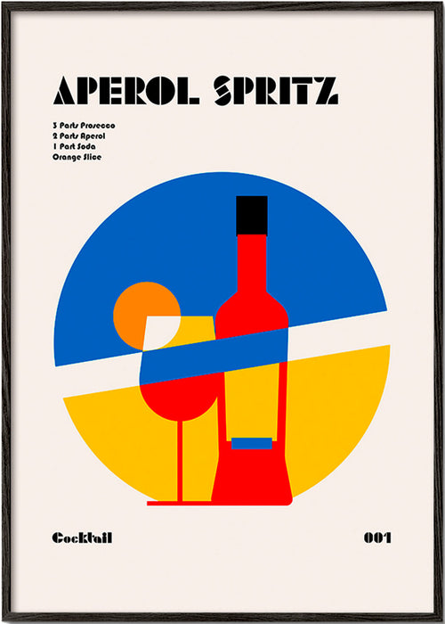 Køkkenkunst Aperol Spritz geometrisk – Black Frame