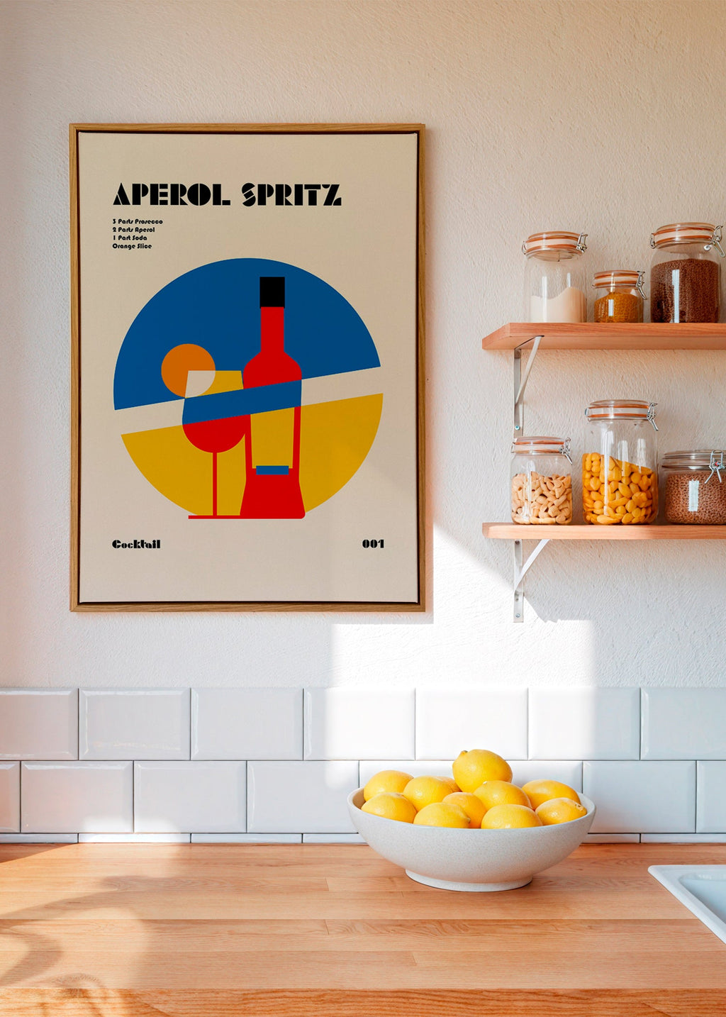 Køkkenkunst Aperol Spritz geometrisk – Canvas1