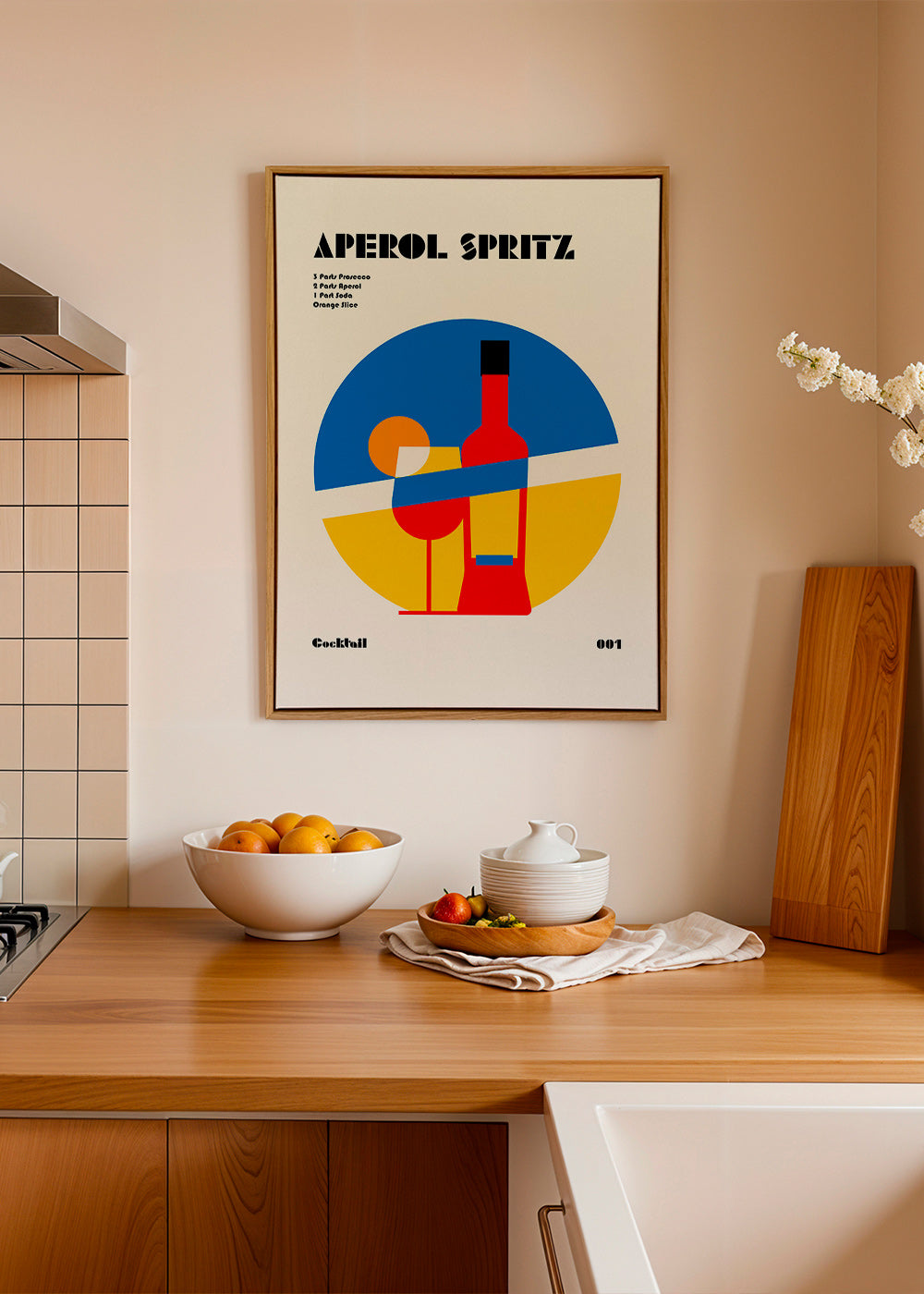 Køkkenkunst Aperol Spritz geometrisk – Canvas2
