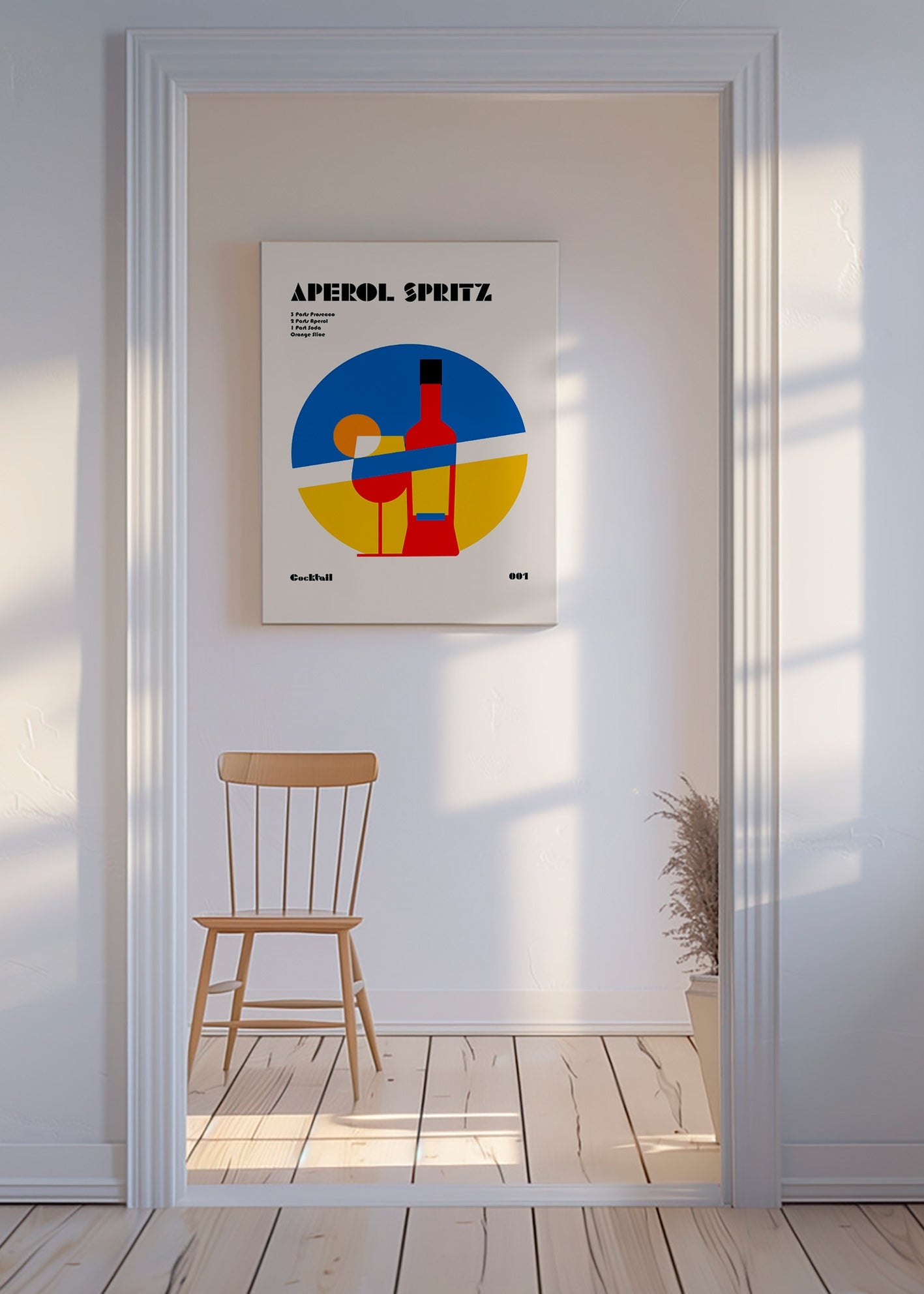 Køkkenkunst Aperol Spritz geometrisk – Canvas