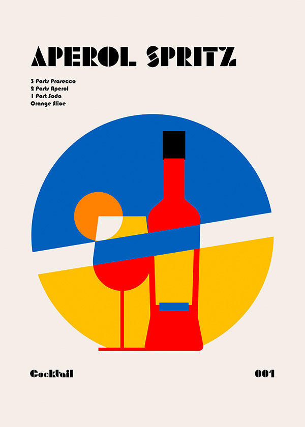 Køkkenkunst Aperol Spritz geometrisk