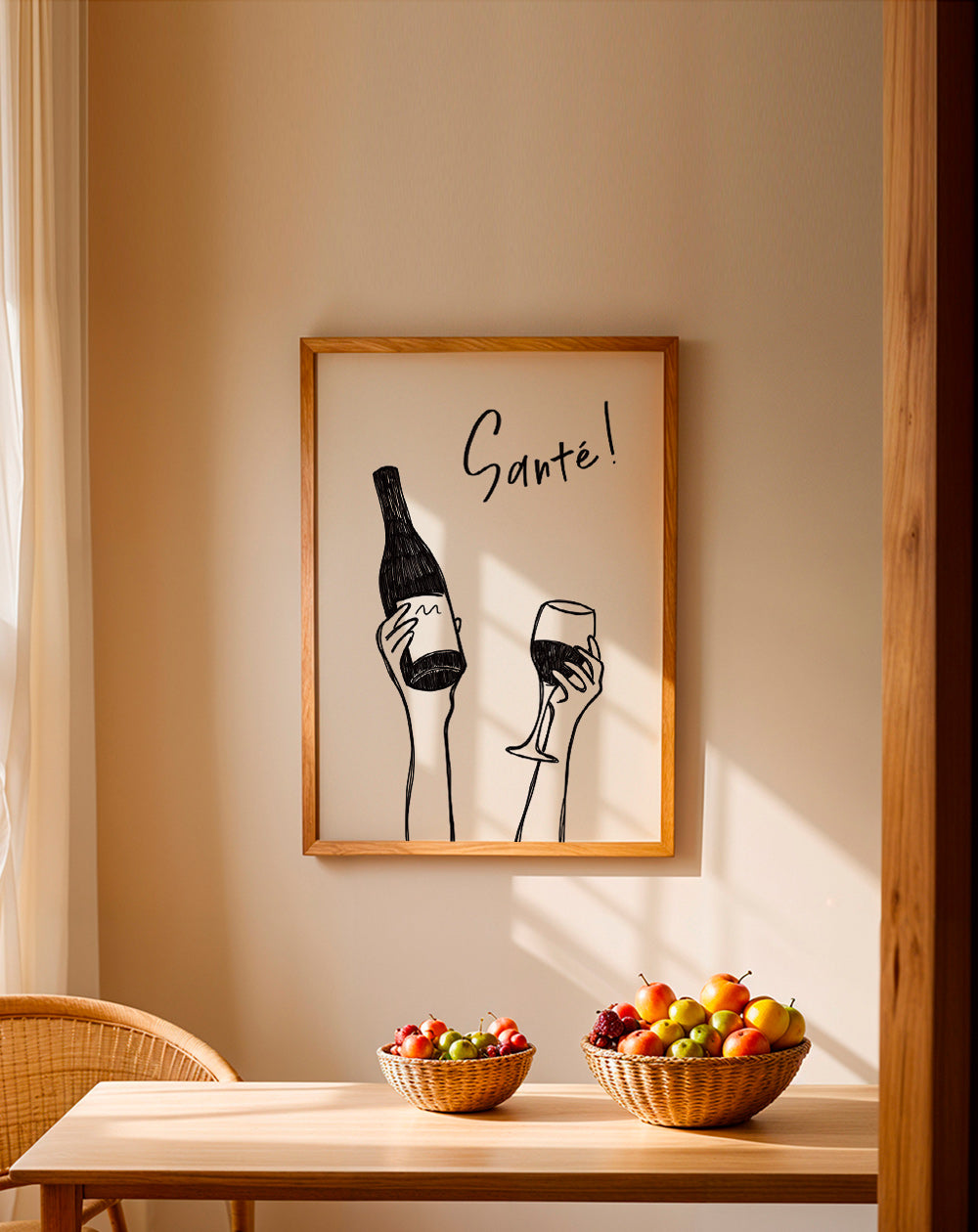 Køkkenkunst med vinflaske og glas – Product2
