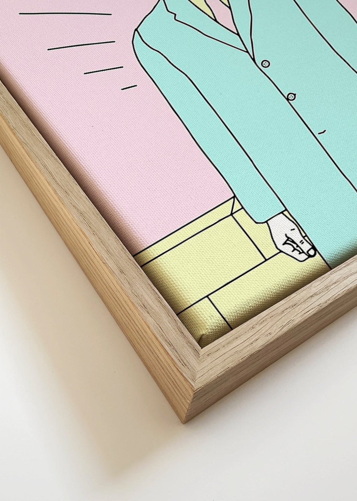 Surreal illustration af mand med æble – Canvas detail