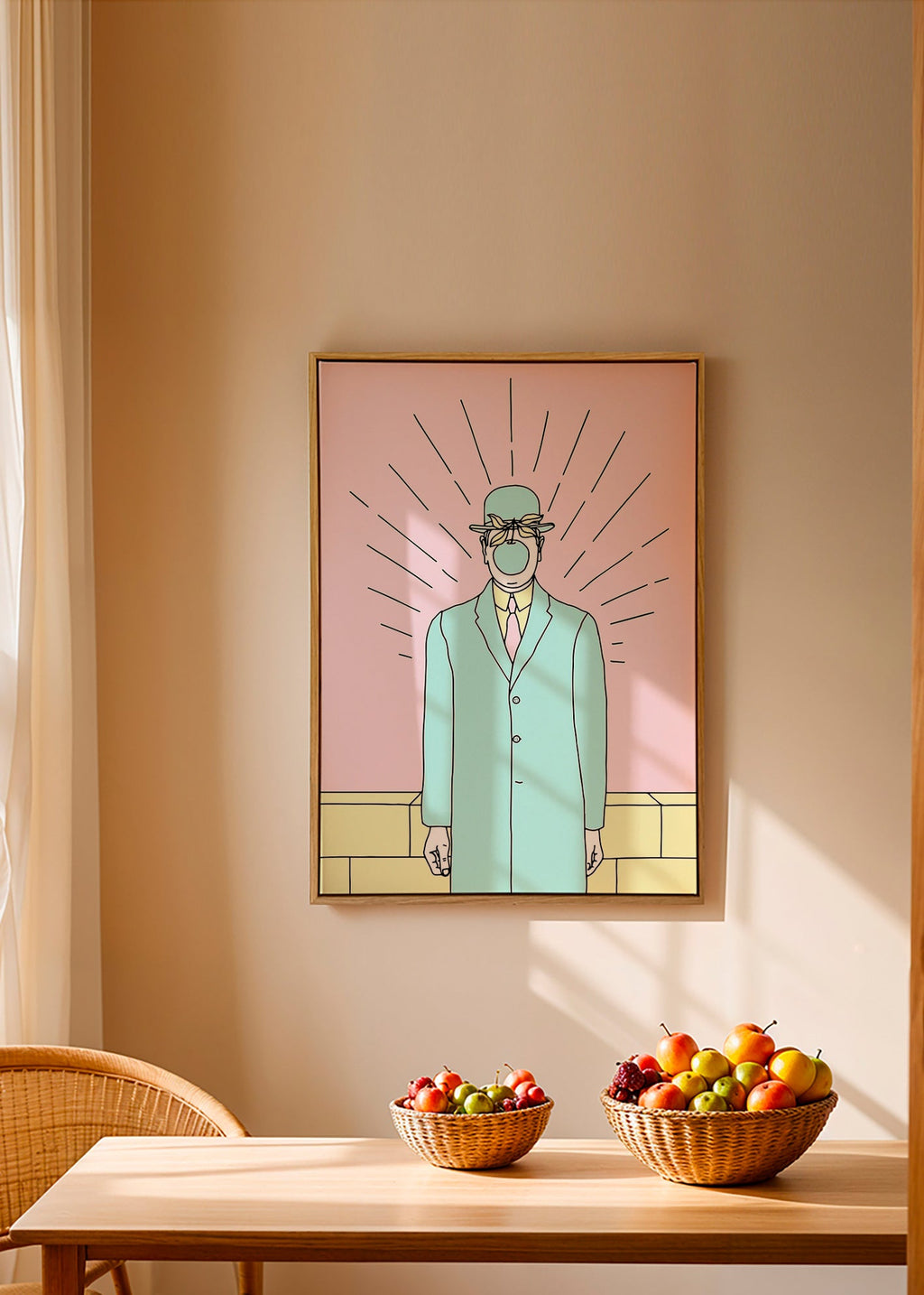 Surreal illustration af mand med æble – Canvas1