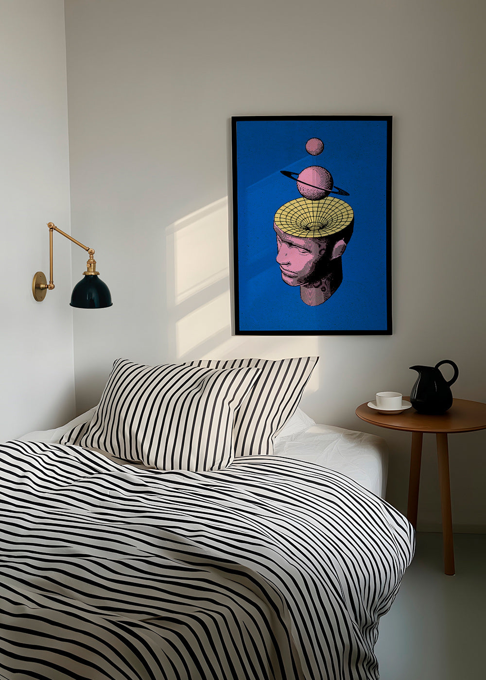 Surrealistisk illustration af hoved med planeter – Product3