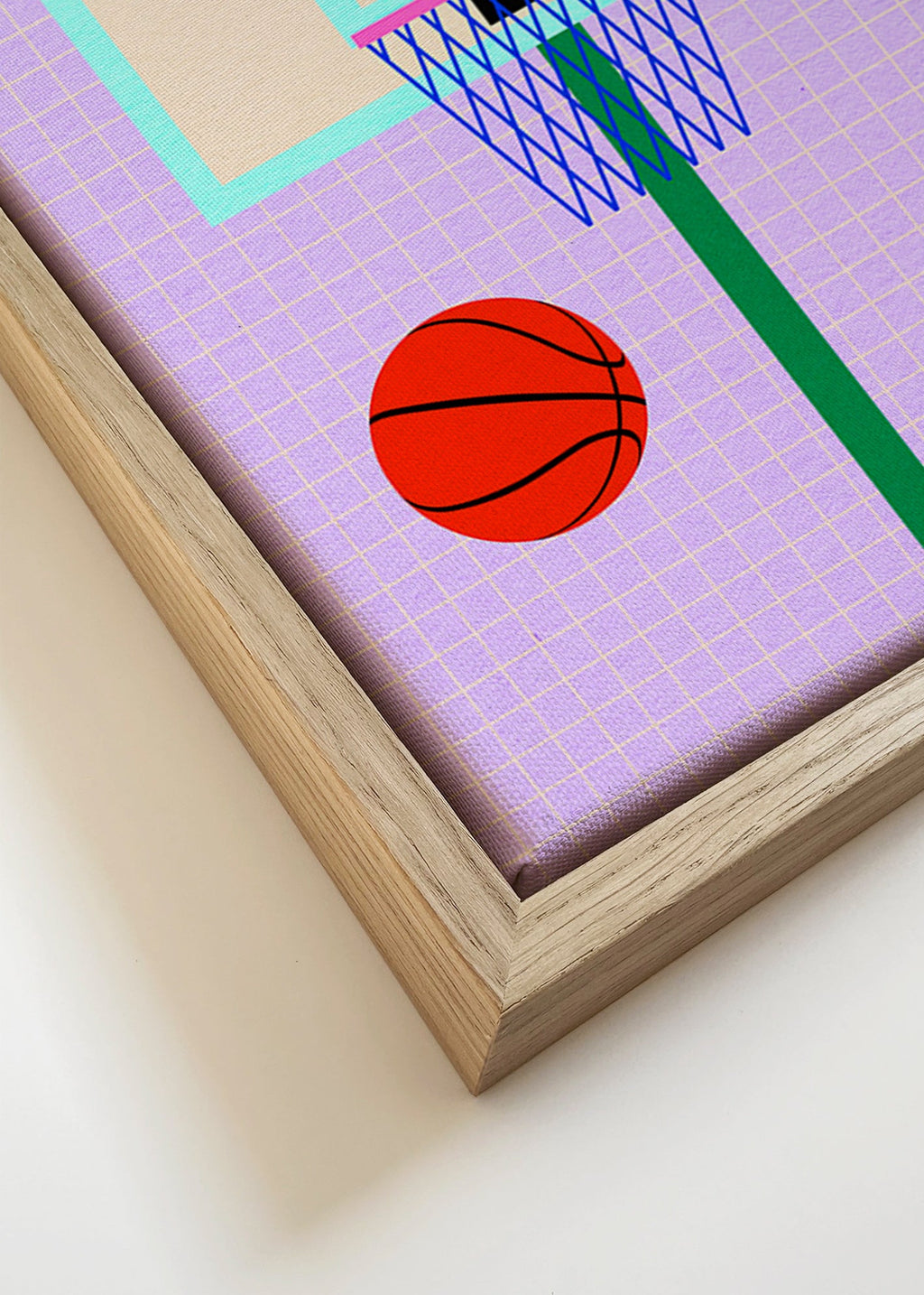 Sportkunst basketballkurv illustration – Canvas detail