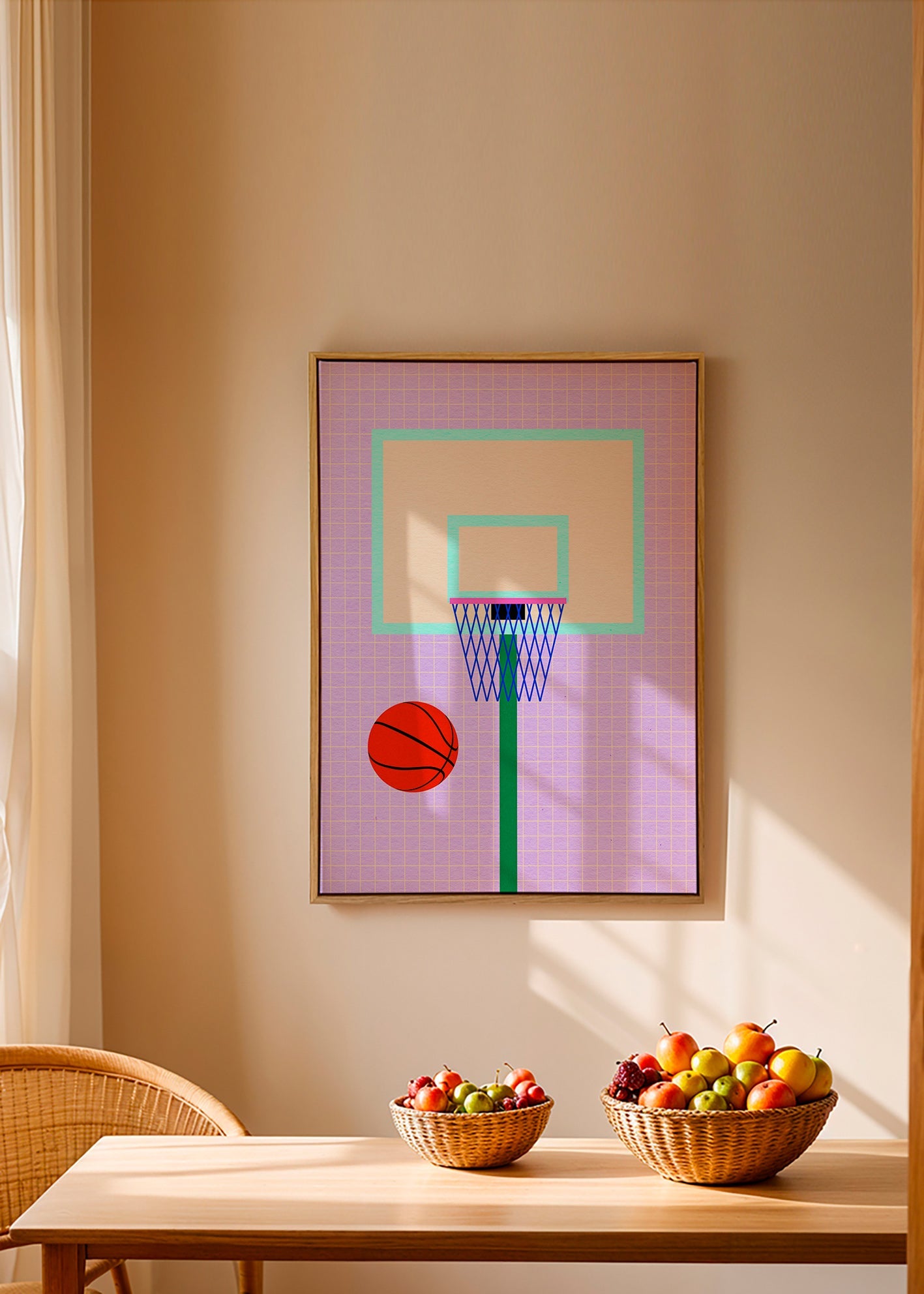 Sportkunst basketballkurv illustration – Canvas2