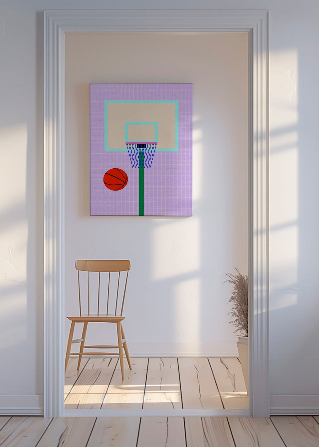 Sportkunst basketballkurv illustration – Canvas
