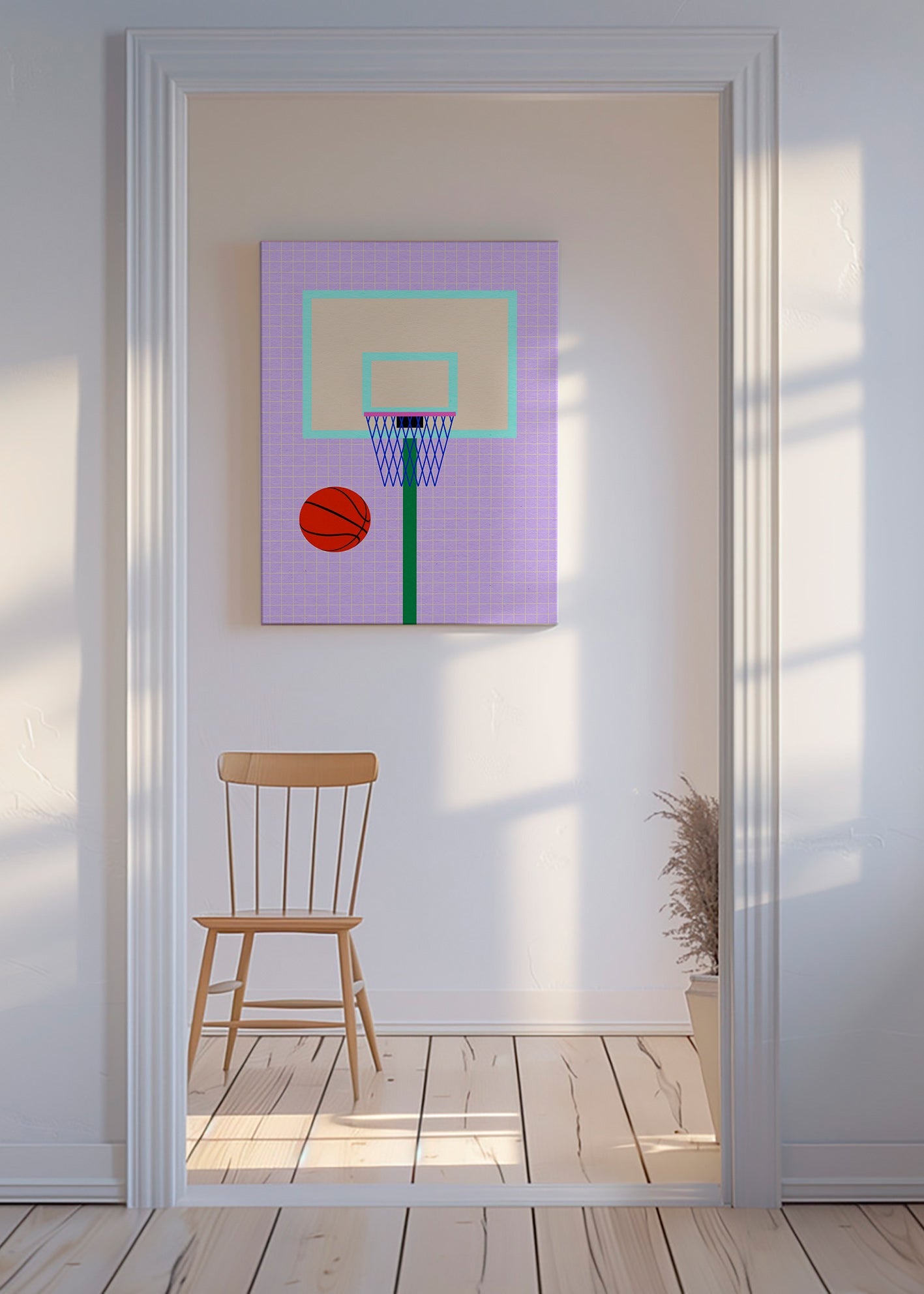Sportkunst basketballkurv illustration – Canvas
