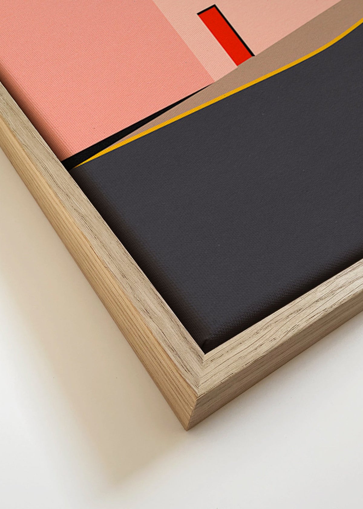 Minimal facade illustration med rød dør – Canvas detail