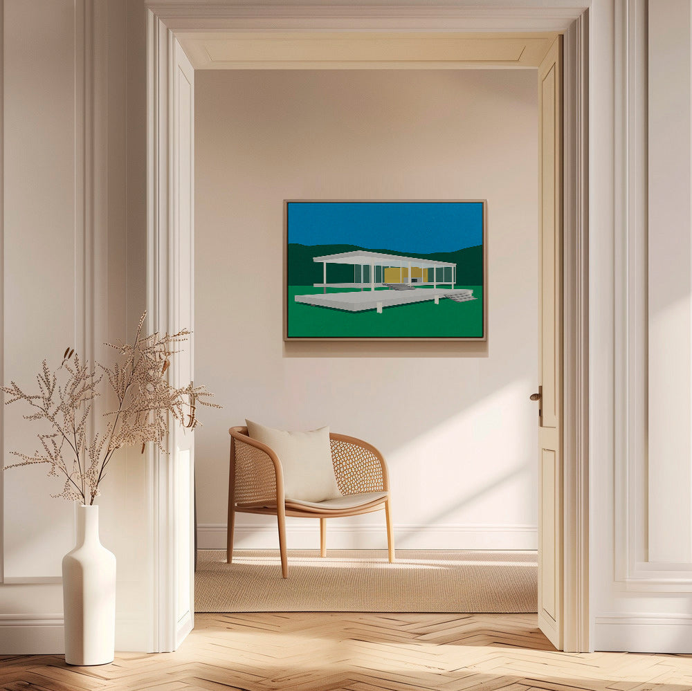 Arkitektonisk illustration af moderne minimalistisk hus – Canvas1