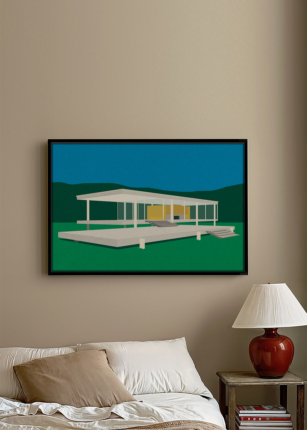 Arkitektonisk illustration af moderne minimalistisk hus – Canvas2