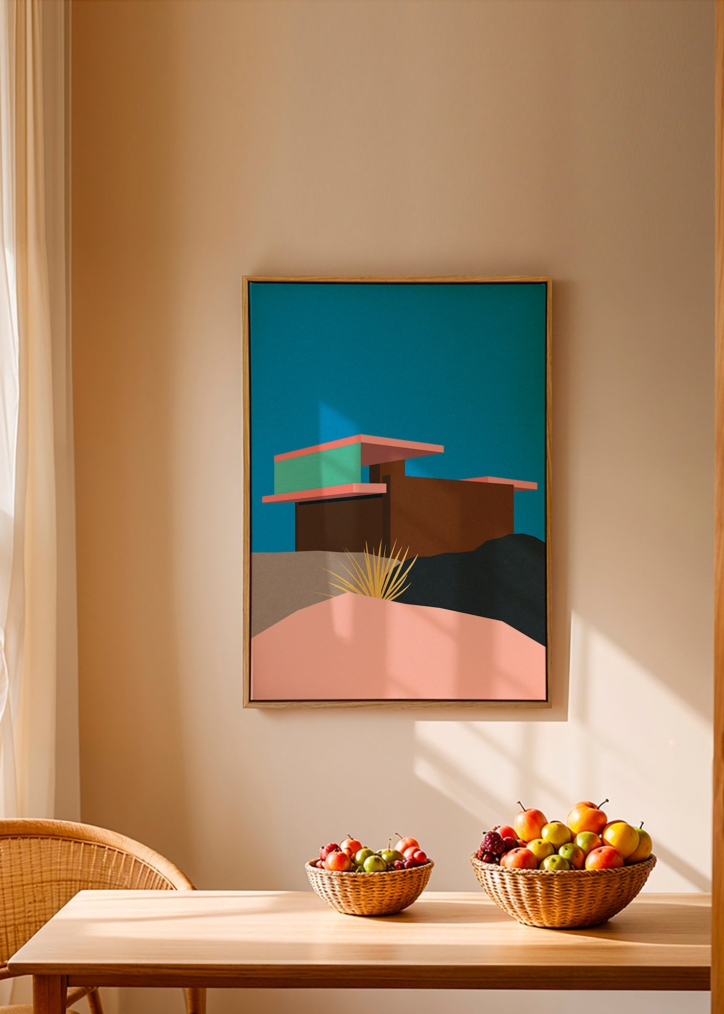 Illustration af ørkenhus – Canvas2