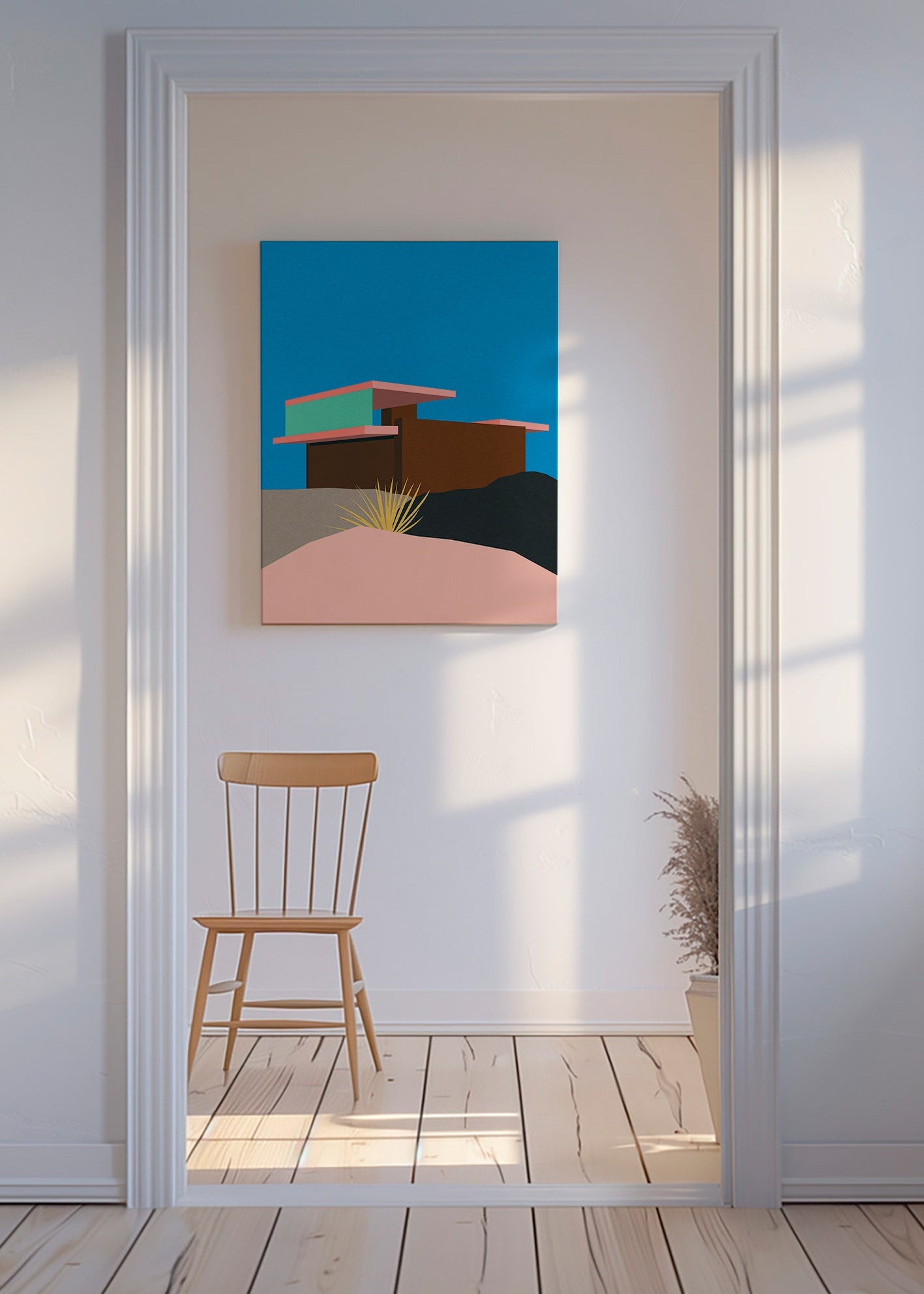 Illustration af ørkenhus – Canvas