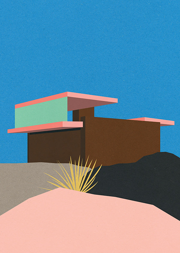Illustration af ørkenhus
