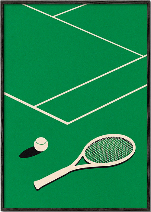 Sportskunst: ketcher og bold på bane – Black Frame
