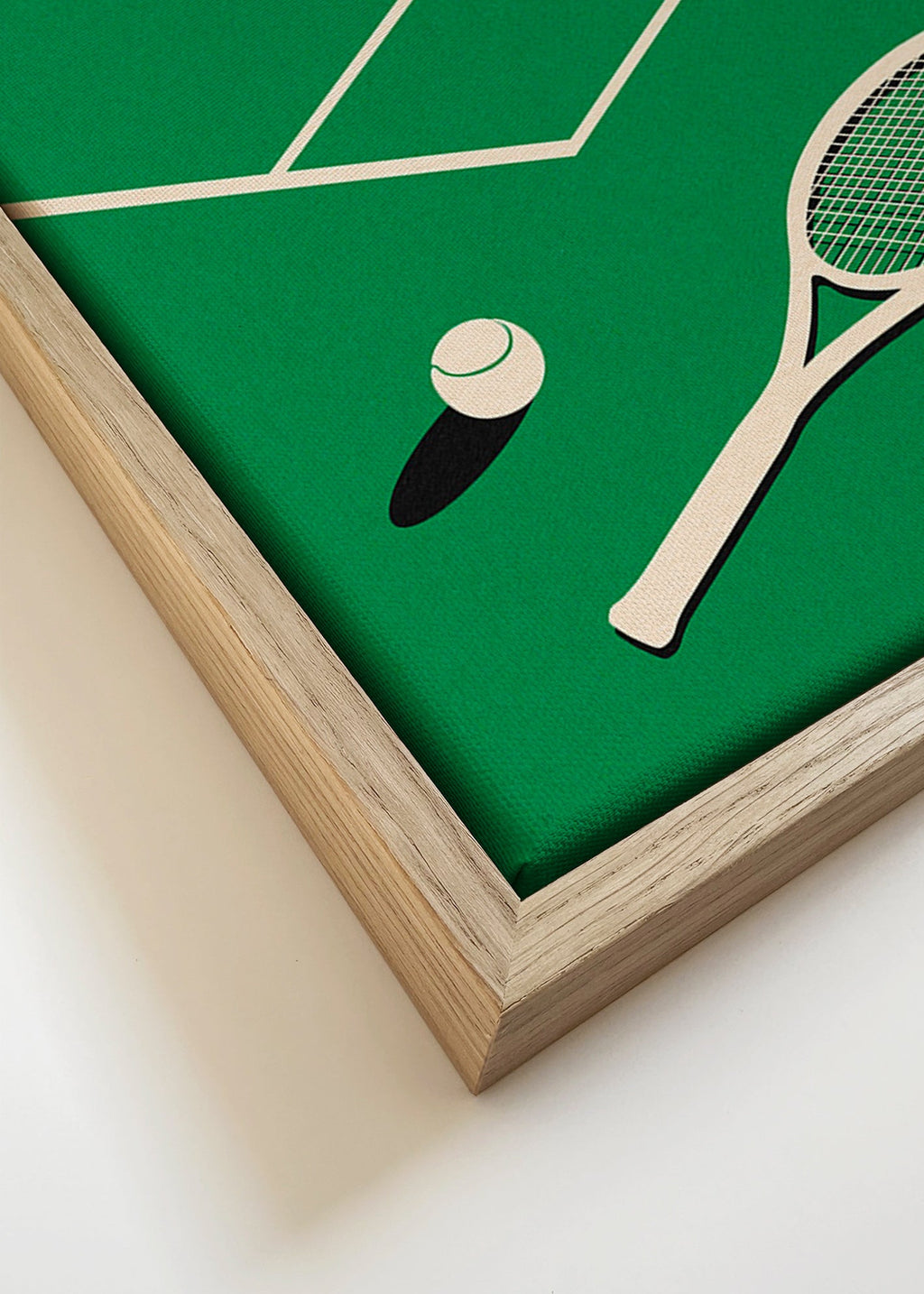 Sportskunst: ketcher og bold på bane – Canvas detail