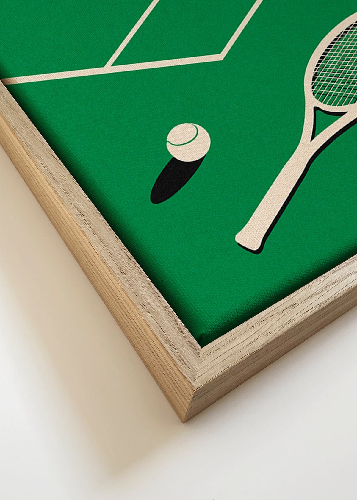 Sportskunst: ketcher og bold på bane – Canvas detail