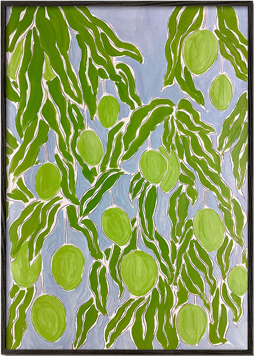 Køkkenkunst med grønne mangogrene – Black Frame