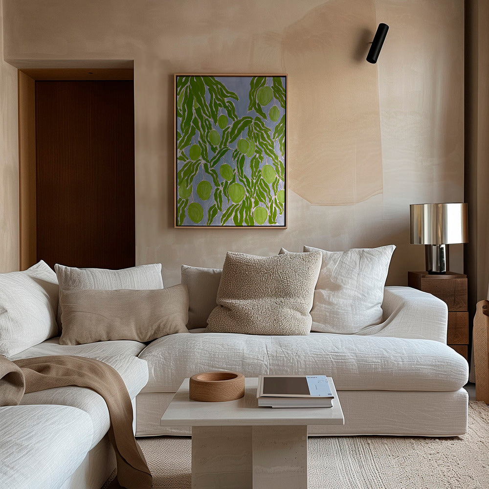 Køkkenkunst med grønne mangogrene – Canvas1