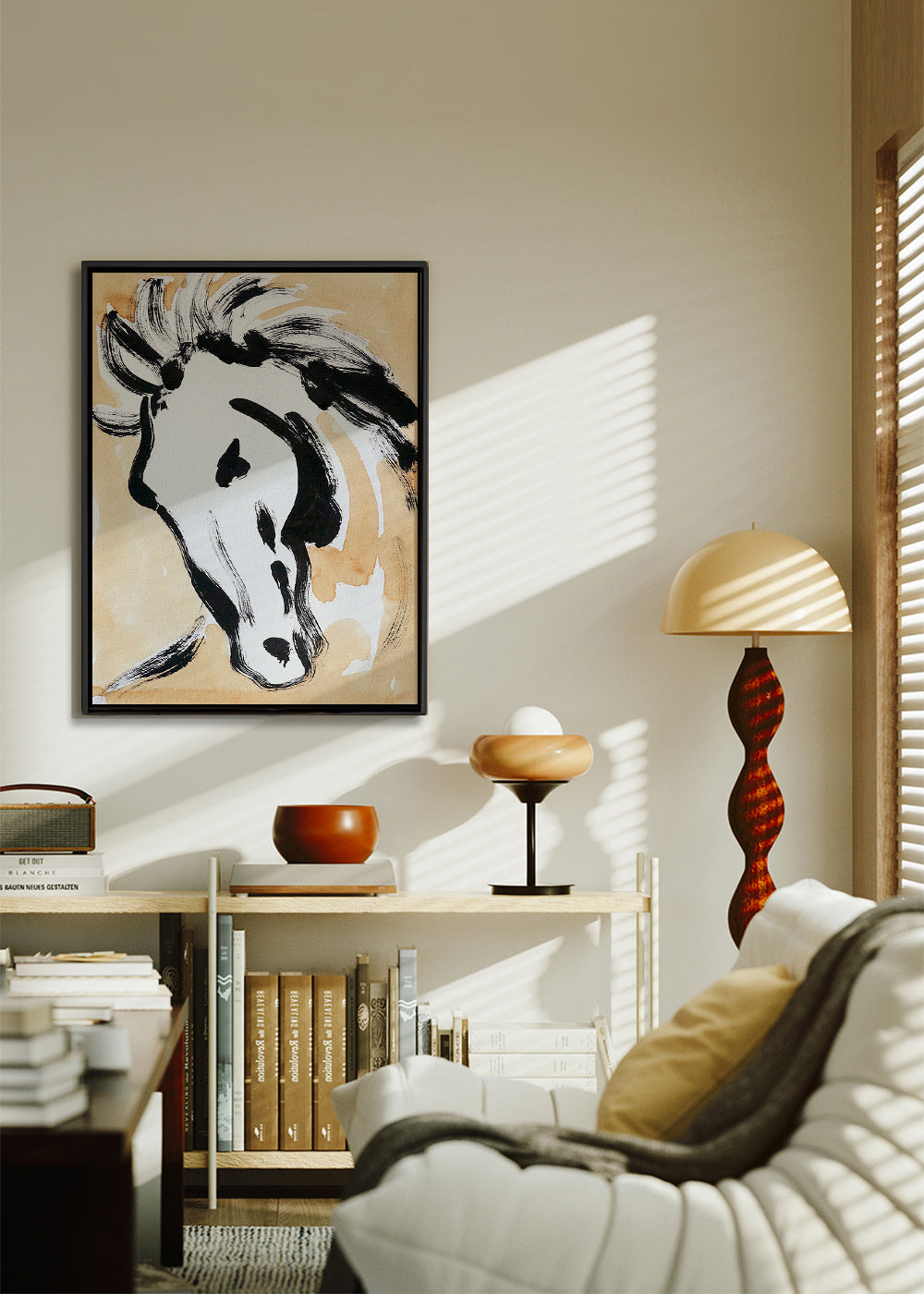 Hest i blæk, gestisk kunst – Canvas2