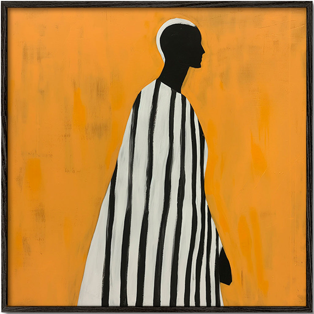 Abstrakt portræt med profilfigur – Black Frame