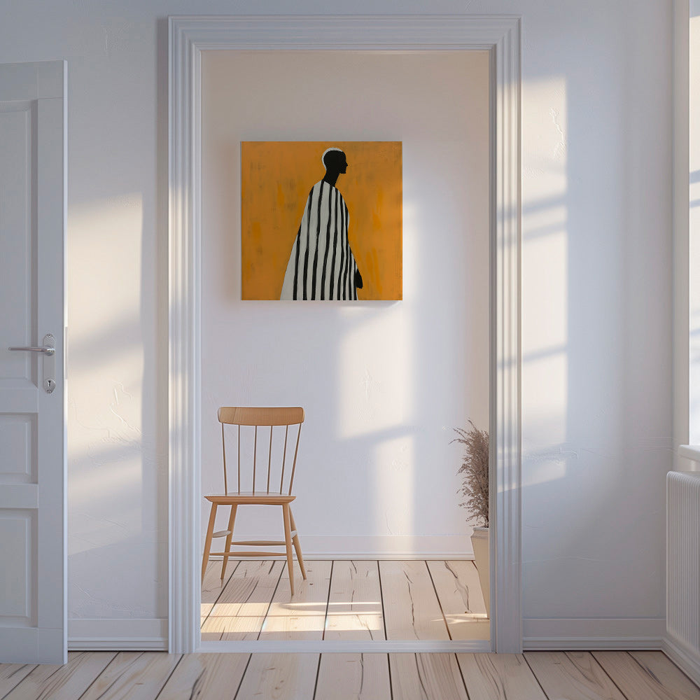 Abstrakt portræt med profilfigur – Canvas