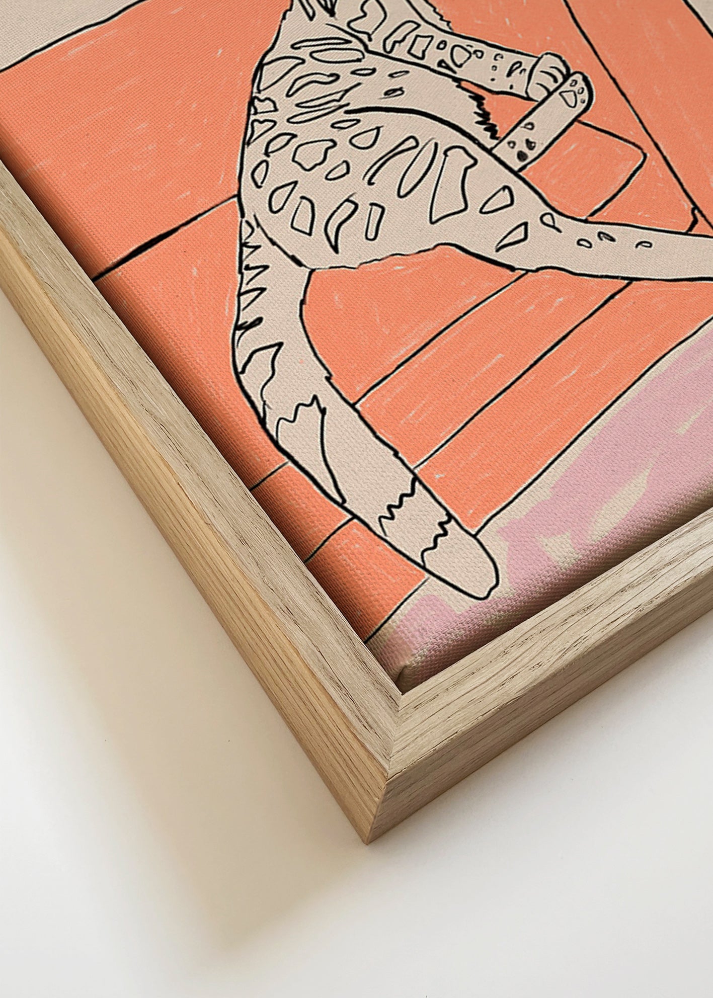 Køkkenkunst: kat med cocktail på sofaen – Canvas detail