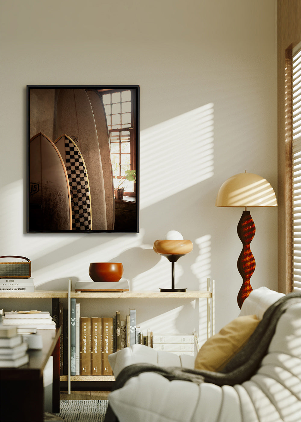 Sportsplakat med vintage surfbrætter – Canvas1