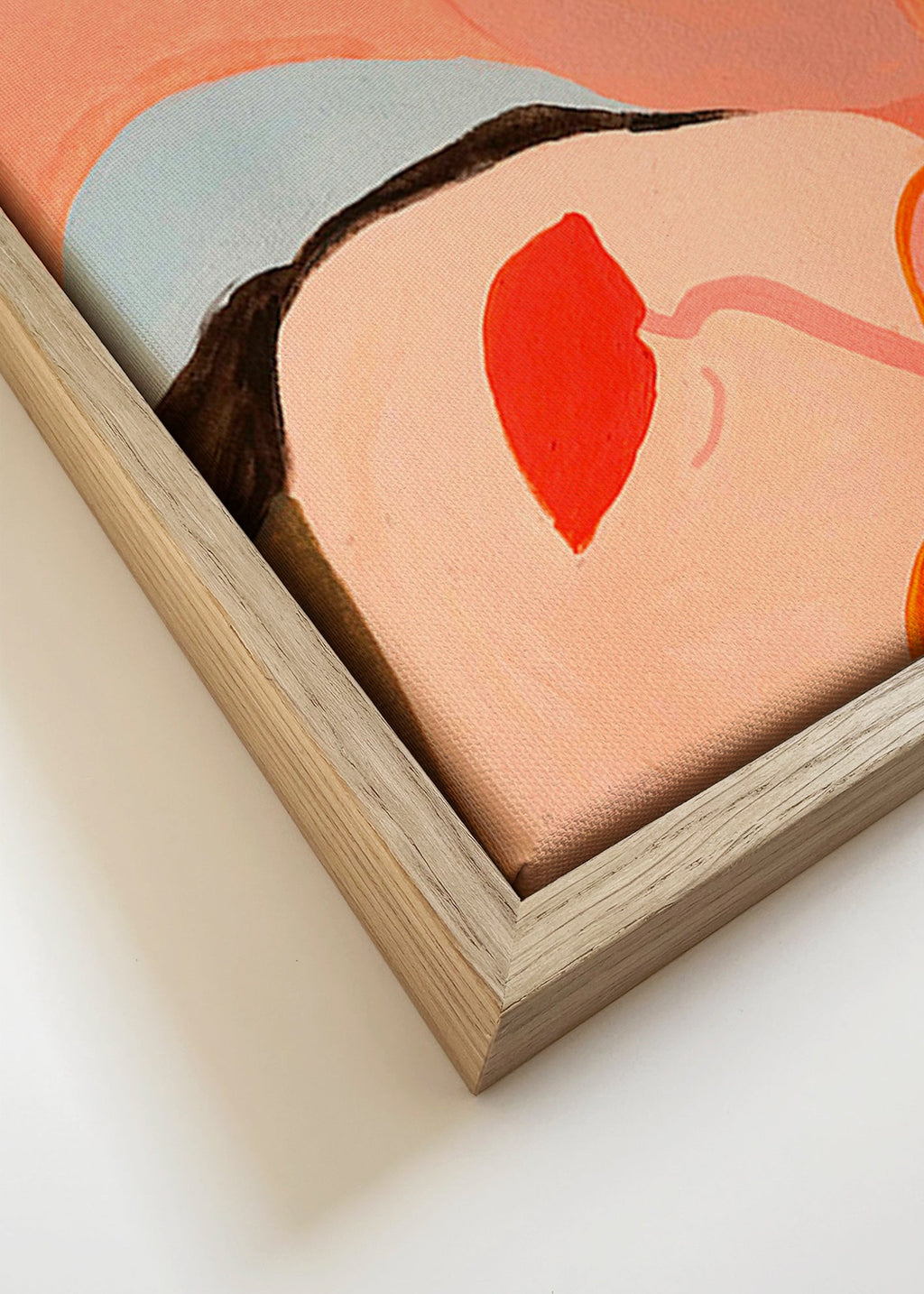 Illustration med tre farverige ansigter – Canvas detail