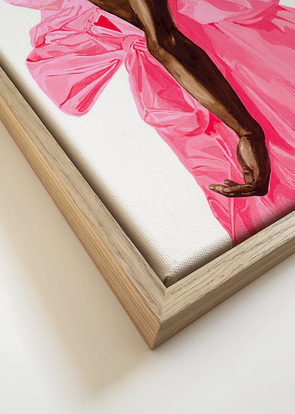 Illustration figur i lyserød kjole – Canvas detail