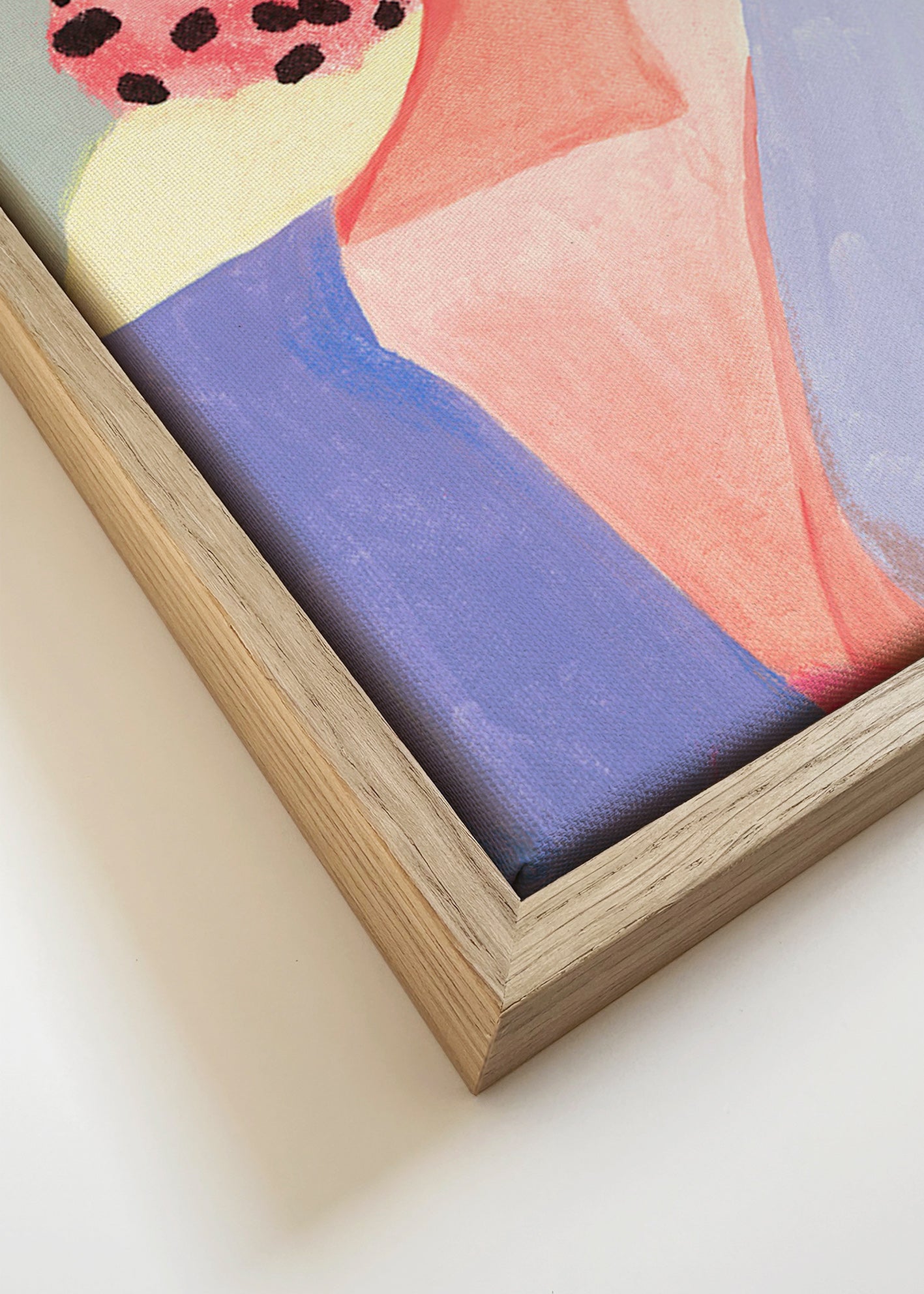 Illustration af kvinde med røde læber – Canvas detail